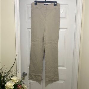 Beige Straight-Leg Pants